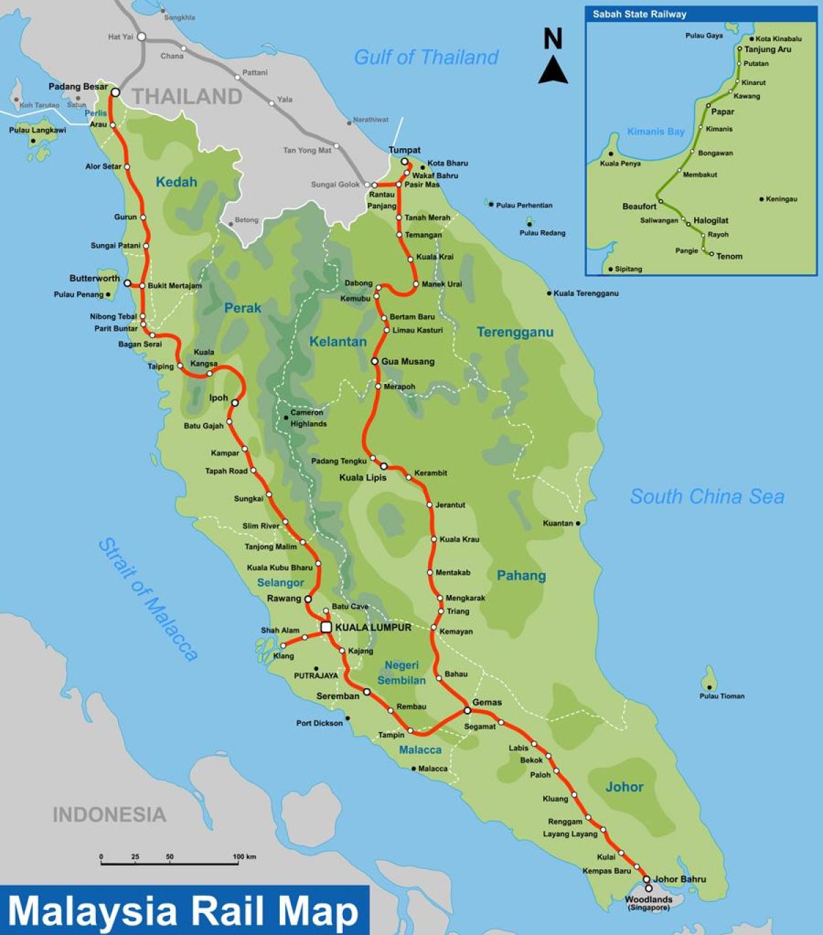 ktm rrugë hartë malajzi