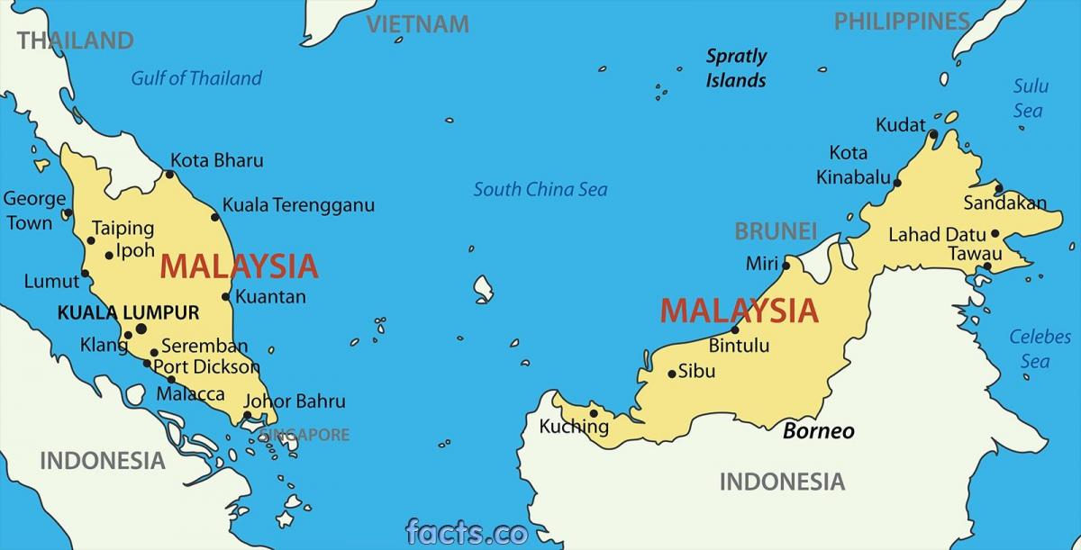një hartë e malajzi