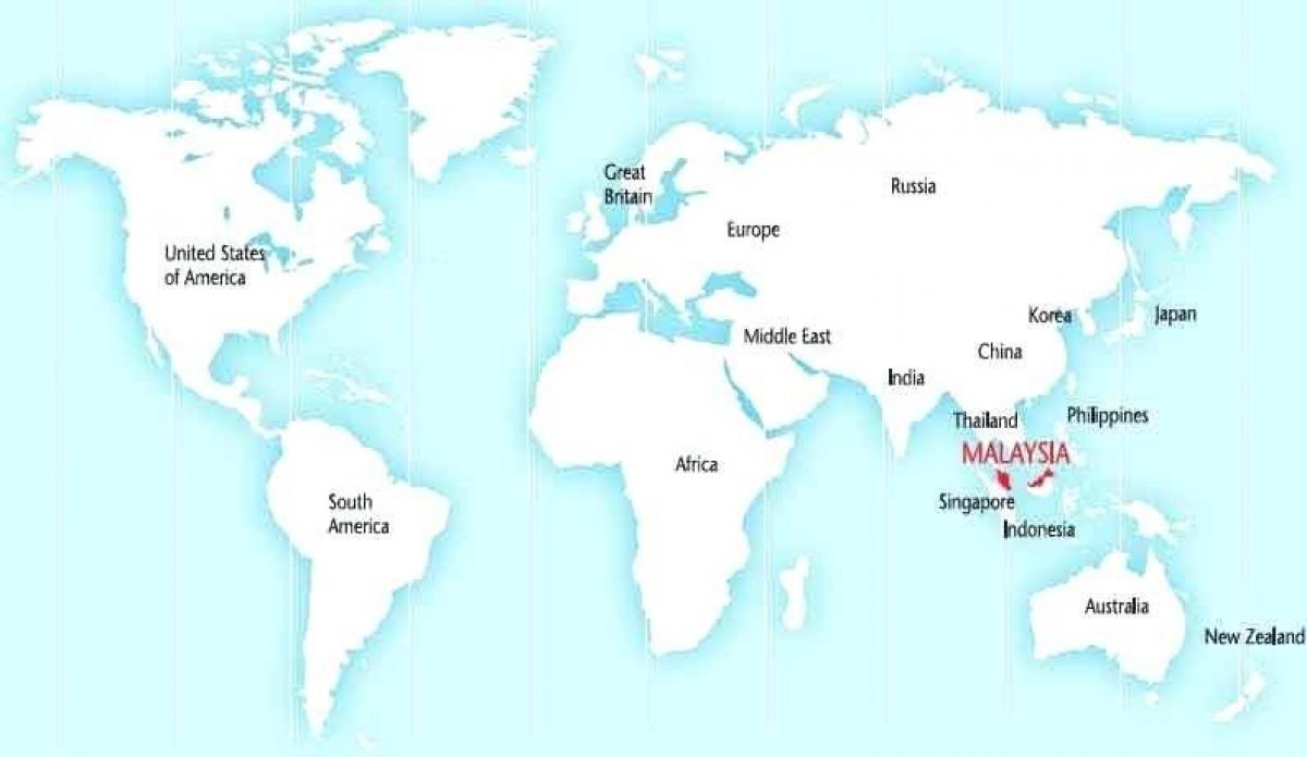 hartë të botës duke treguar malajzi